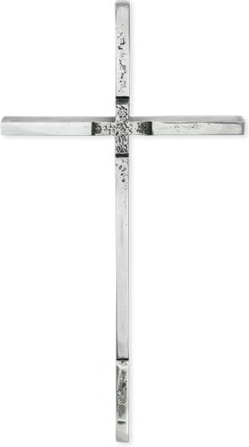 Náhrobní kříž s krystalem, nerezová ocel, 40×21 cm
