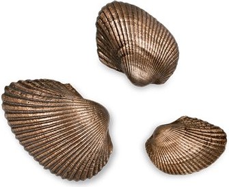 [ST-SK-20792] Bronzová mušle na náhrobek, 2×3 cm až 4×5,5 cm