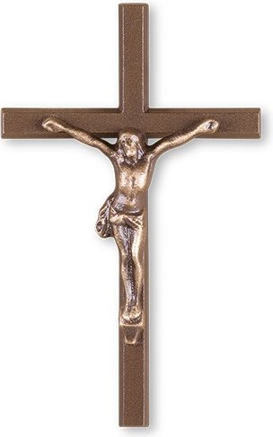 Náhrobný kríž s Kristom, bronz, 10×6 cm