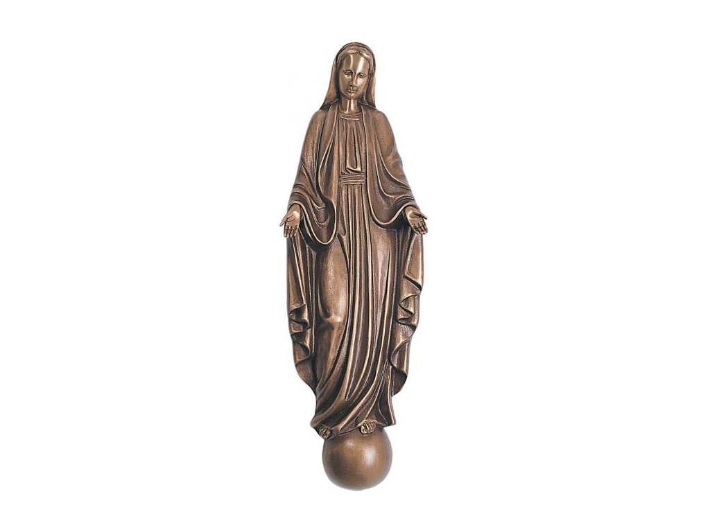 Bronzová Madona na náhrobok, 25×8 cm alebo 39×14 cm