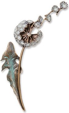 [ST-SK-20932] Bronzová Pusteblume na náhrobok, 13×9,5 cm alebo 21×14 cm