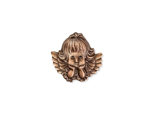 [ST-SK-20936] Bronzový anjel na detský náhrobok, 6×6 cm