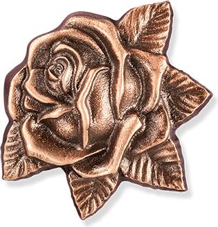 Bronzová ružová kvetina na detský náhrobok, 6×5 cm
