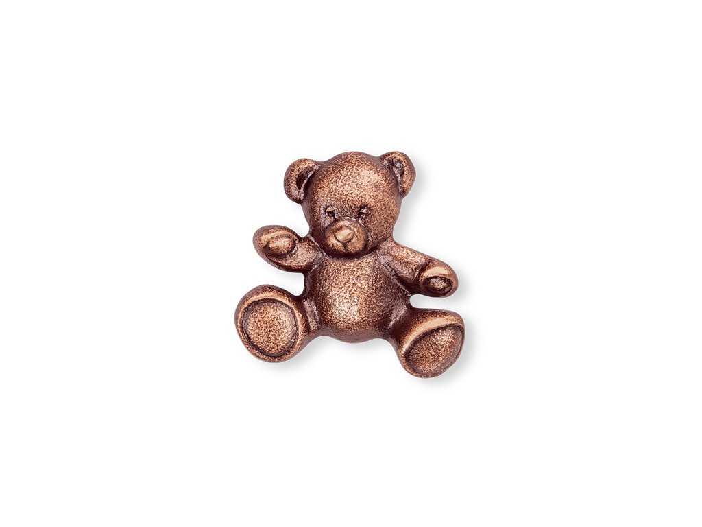 Bronzový medvedík na detský náhrobok, 4×4 cm