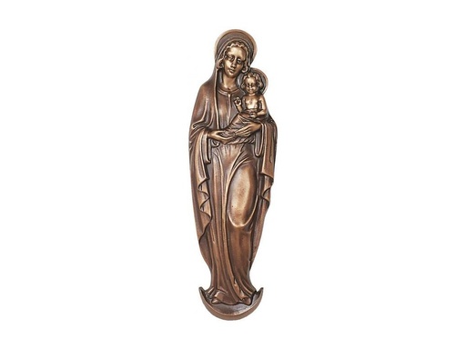 [ST-SK-21130] Bronzová Madona s dieťaťom na náhrobok, 50×16 cm
