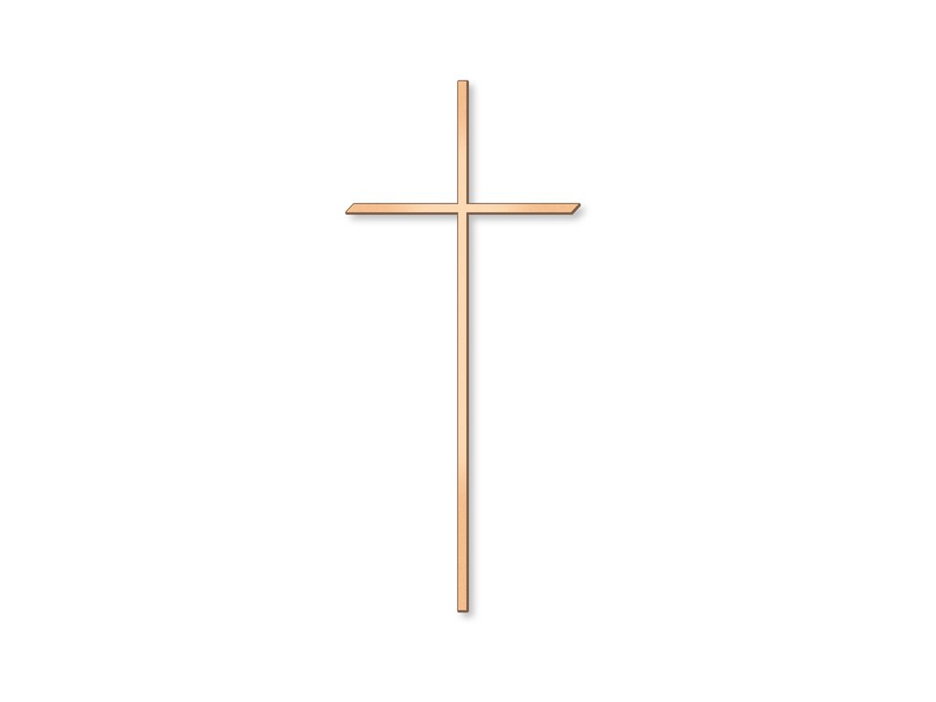 Náhrobný kríž s nápisom Bruno, bronz, 10–45 cm