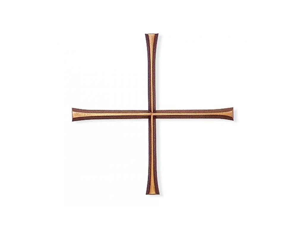 Bronzový rovnoramenný kríž Antiqua Parabel, 12×12 cm