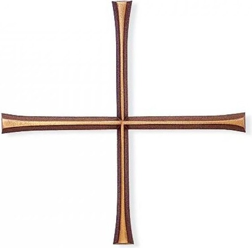 [ST-SK-28450] Bronze gleichschenkliges Kreuz Antiqua Parabel, 12×12 cm