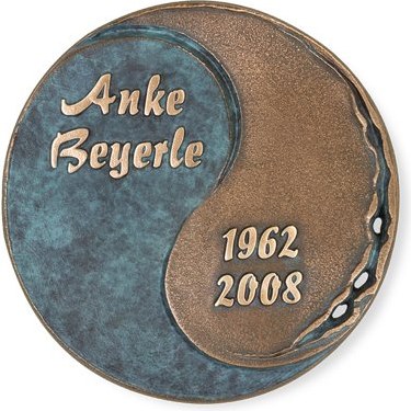[ST-SK-31047] Bronzová dekorácia Yin a Yang na náhrobok, Ø 16 cm