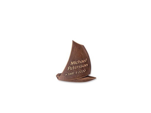 [ST-SK-31528] Bronzová doska s motívom plachetnice na náhrobok, 13×13 cm