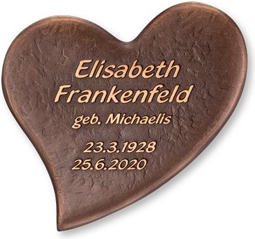 [ST-SK-31542] Bronze-Schale mit Herzsymbol für Grabmal, 15×16 cm
