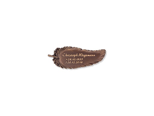 [ST-SK-31544] Bronze-Grabplatte mit Motiv Pera, 9×23 cm