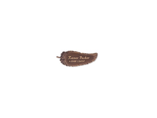 [ST-SK-31546] Bronzový náhrobný štítok s motívom Pera, 6×16 cm