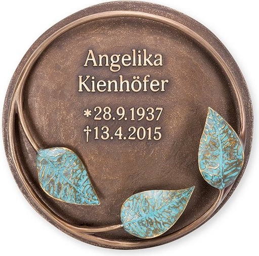[ST-SK-31655] Bronze-Grabplatte mit Zweigmotiv, 28 cm