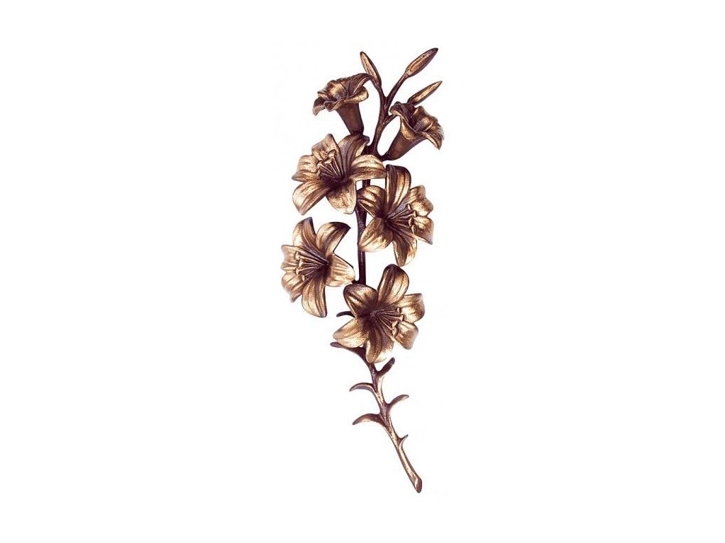 Bronzová ľalia na náhrobok, 38×13 cm