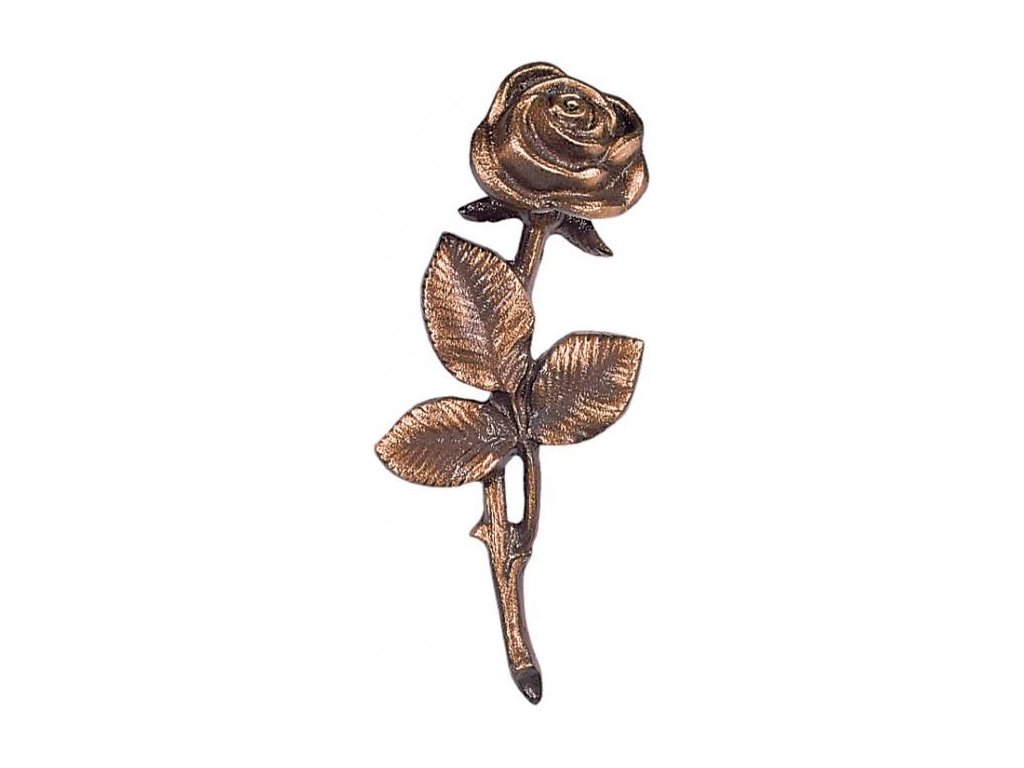 Bronzová ruža na náhrobok, 15×7 cm