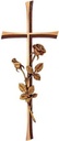 Náhrobný kríž Kontura s ružou, bronz, 30–60 cm