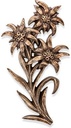 Bronzový Edelweiss na náhrobok, 26×15 cm