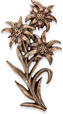 [ST-SK-33980] Bronzový Edelweiss na náhrobek, 26×15 cm