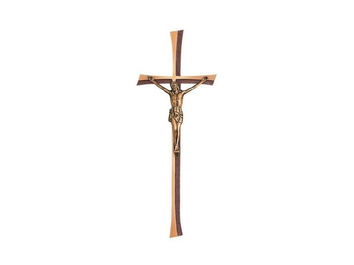 [ST-SK-34450] Náhrobný kríž Kontura s Kristom, bronz, 35–50 cm
