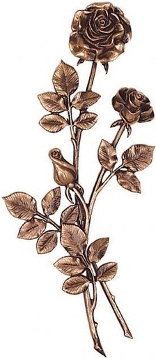 [ST-SK-34710] Bronzová ruža na náhrobok, 47×24 cm