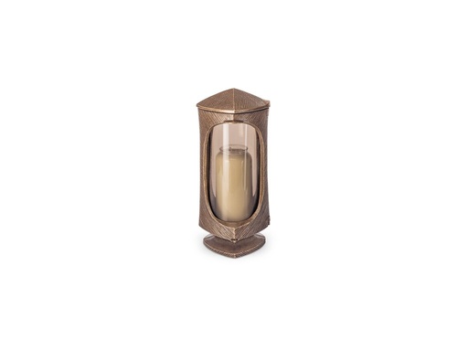[ST-SK-40033] Náhrobný lampáš z bronzu a hliníka, 29×14×13 cm