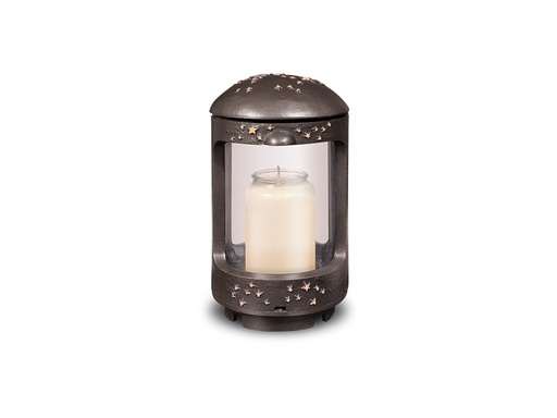 [ST-SK-40106] Náhrobný lampáš z bronzu a hliníka, 20×11×12 cm