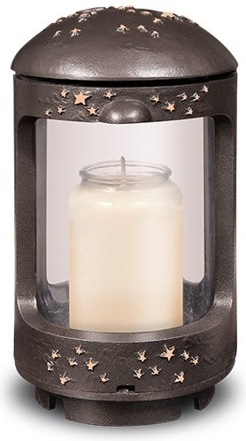 [ST-SK-40106] Náhrobný lampáš z bronzu a hliníka, 20×11×12 cm
