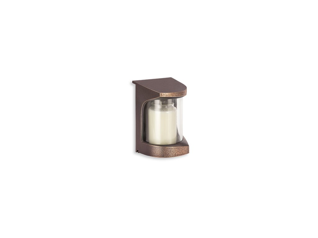 Nástenná lampáš na náhrobok, bronz, 14,5×9,5×9,5 cm