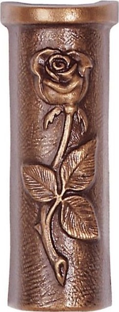 Nástenná váza na náhrobok, bronz, 18×7 cm