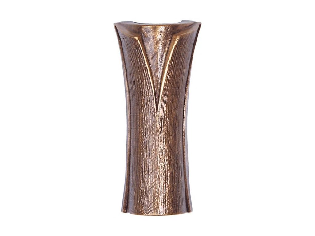 Nástenná váza na náhrobok, bronz, 18×8 cm