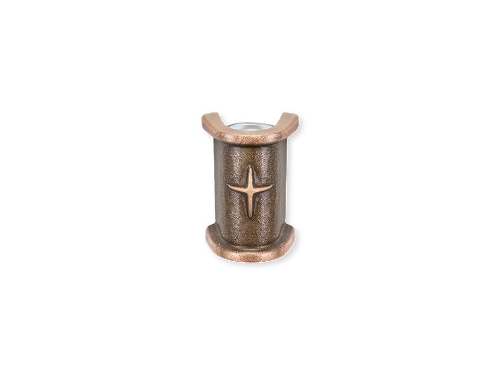 Nástenná váza na náhrobok, bronz, 10×7×5 cm