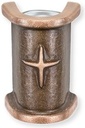 Nástěnná váza na náhrobek, bronz, 10×7×5 cm