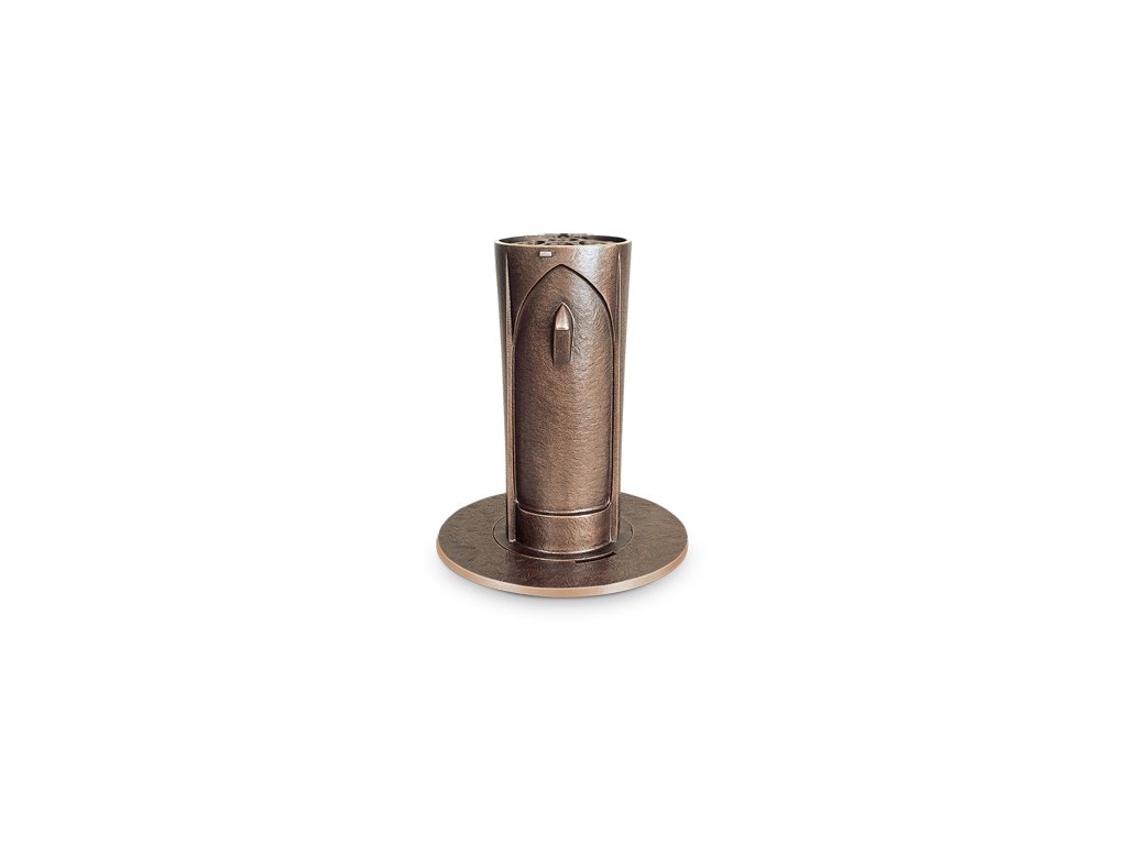 Zapustená váza na náhrobok, bronz, výška 24 cm