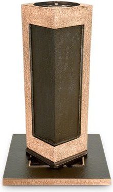 Bronzová zapustená váza na náhrobek, 28×9,5×9,5 cm