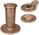 Zapustená váza s vekom na náhrobok, bronz, výška 27 cm