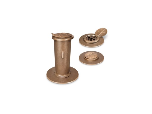 [ST-SK-53216] Zapustená váza s vekom na náhrobok, bronz, výška 27 cm