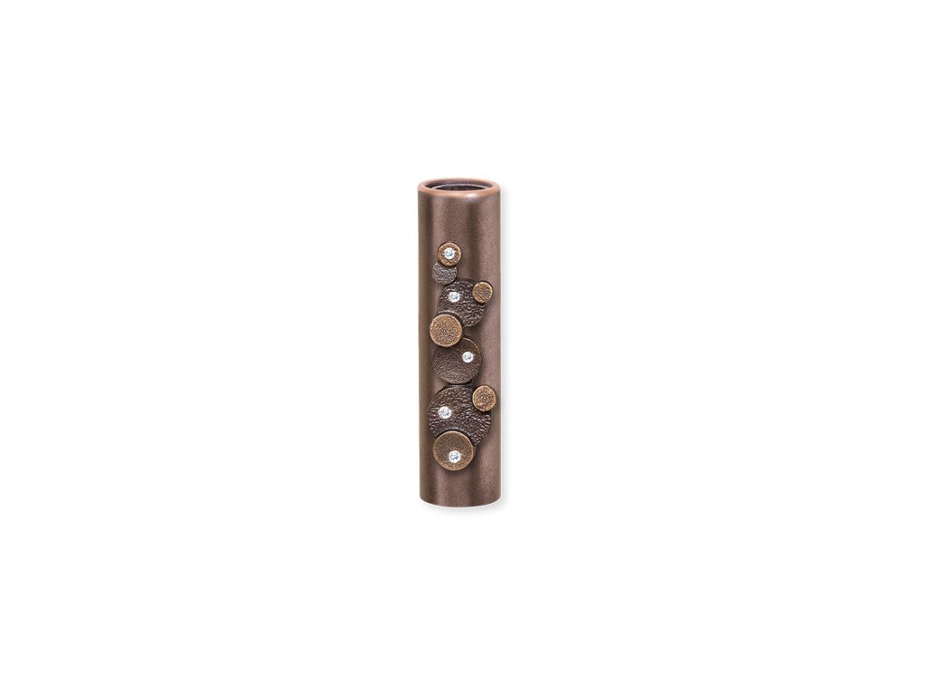 Nástenná váza na náhrobok, bronz, výška 13 cm