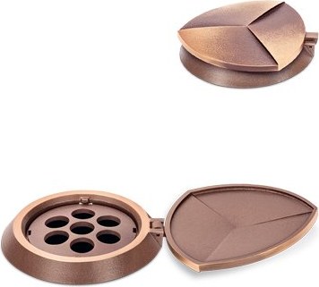 Bronze-Blumentopf-Ring für Grabmal, 13×14 cm