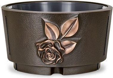 Bronzová dekoratívna misa na náhrobok, výška 14–17 cm