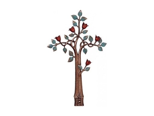 [ST-SK-60084] Bronzový kríž s kryštálom na náhrobok, 56×35 cm