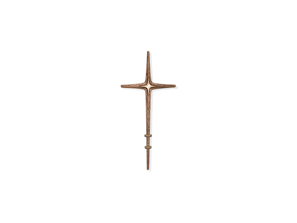 Bronzový kríž s držiakom na náhrobok, 51–86 cm