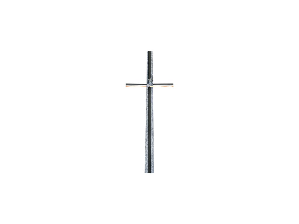 Náhrobný kríž s kryštálom, bronz, 92×36 cm