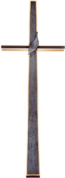 Náhrobní kříž s krystalem, bronz, 91×33 cm