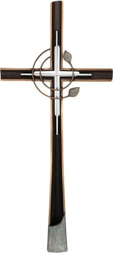 [ST-SK-60238] Bronze-Kreuz mit Kristall, 91×40 cm