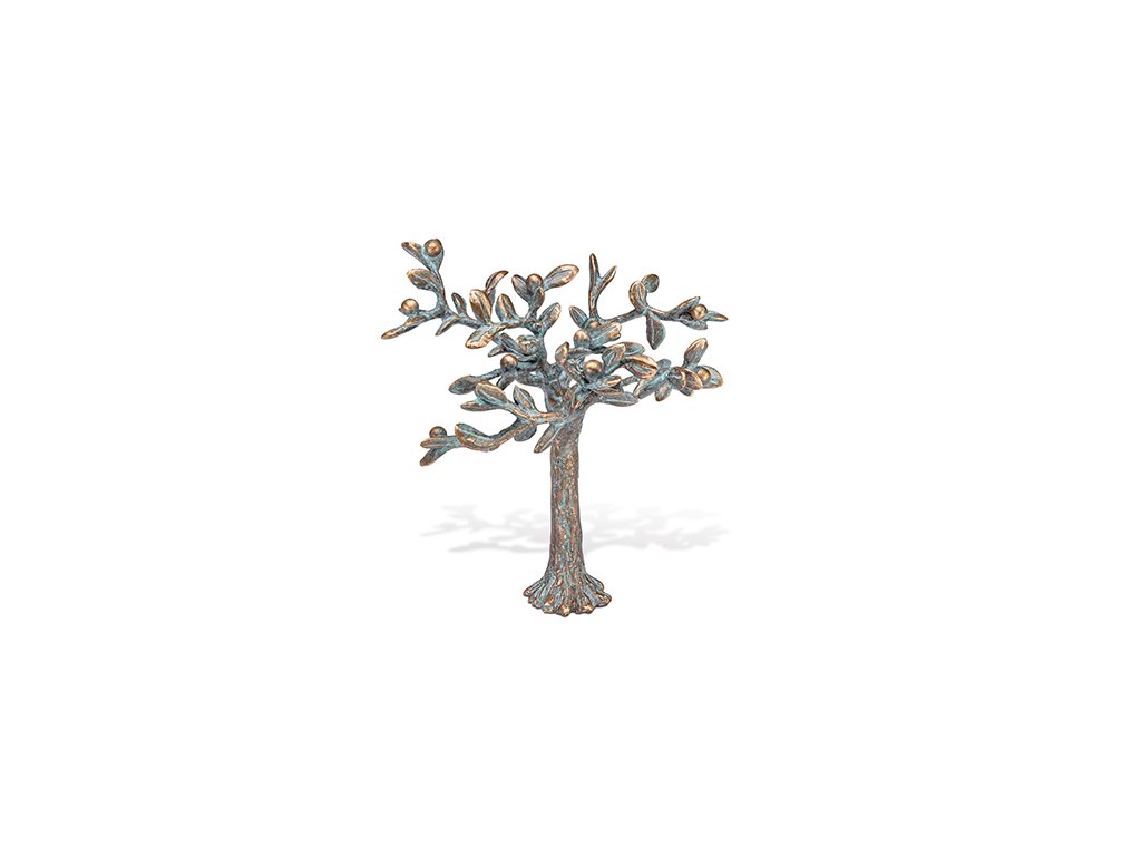 [ST-SK-60286] Bronzový strom s plodmi na náhrobok, 13×13×9 cm