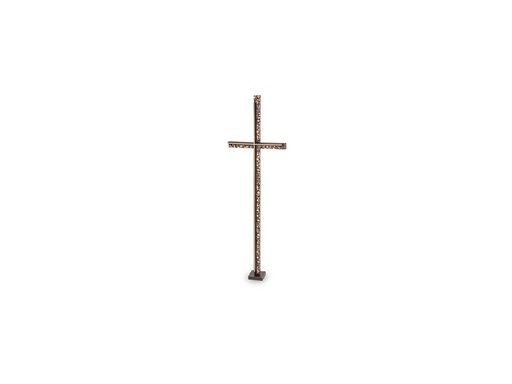 [ST-SK-62617] Náhrobný kríž s kryštálom, bronz, 61×19 cm
