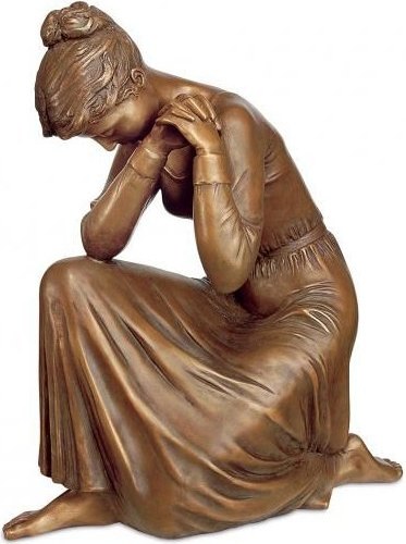 [ST-SK-84107] Bronzová smutící figura klečící, 40×35×18 cm