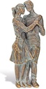 Bronze-Statue Paar für Grabmal, 18×7,5×4,5 cm