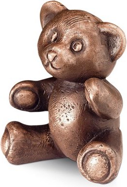 Bronzový medvídek na dětský náhrobek, 9×8 cm nebo 14×14 cm